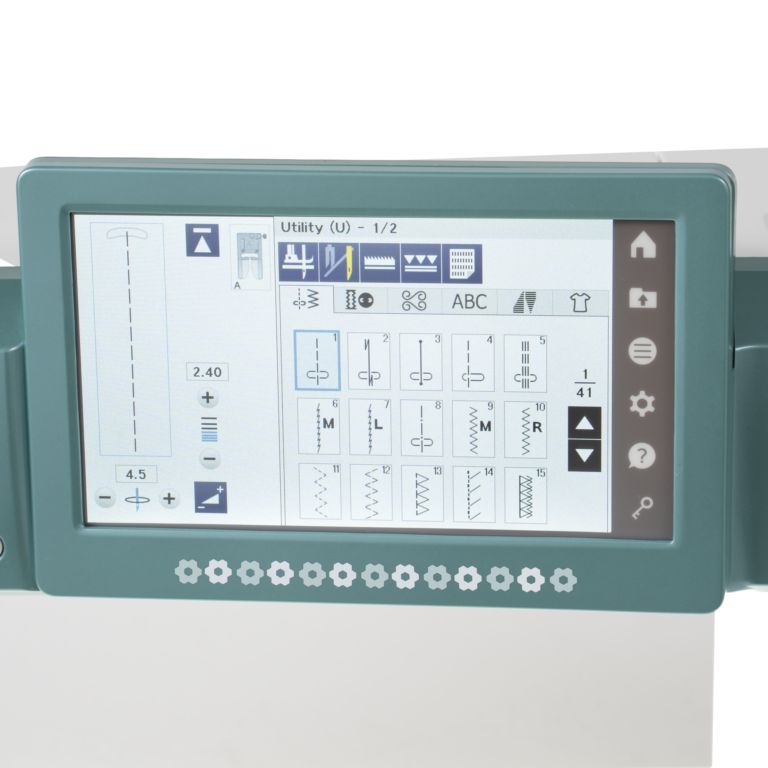 Janome Continental M6 sewing & quilting machine, teal with touchscreen display