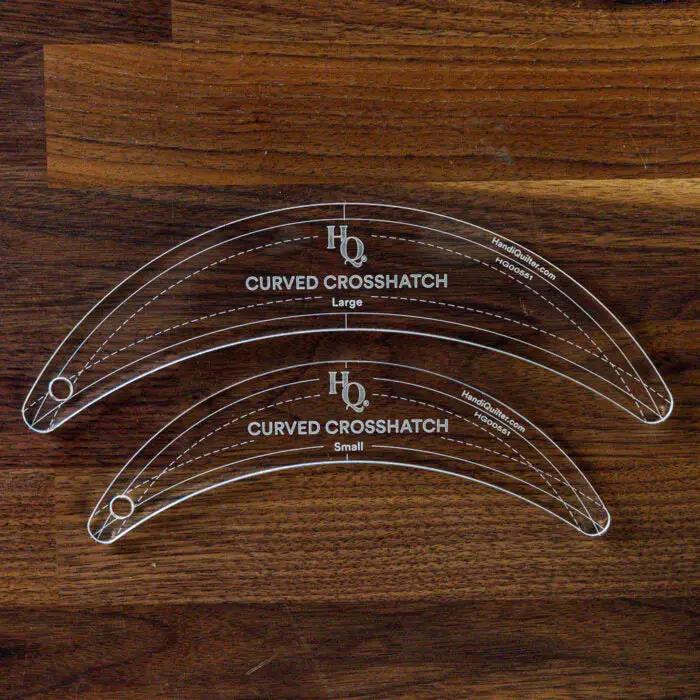 Handi Quilter curved crosshatch quilting rulers set of 2, large and small, transparent acrylic