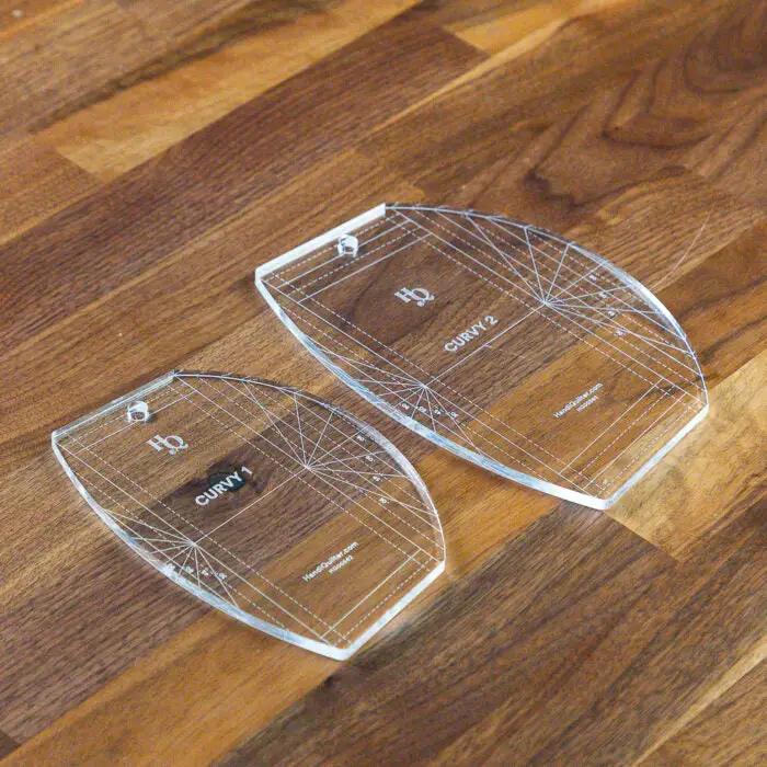 Handi Quilter Curvy Set of 2 rulers, clear acrylic quilting rulers