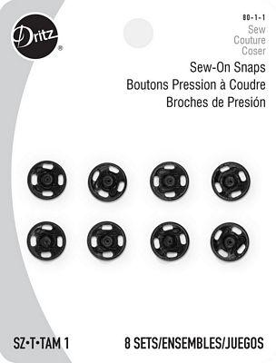 Dritz Sew - on Snaps - Black 8ct. sz.1 (Box of 6) - Sewingmachinesplus.com