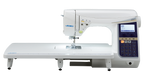 Sewing machine Juki HZL-DX7, white computerized model with LCD display and blue Juki logo