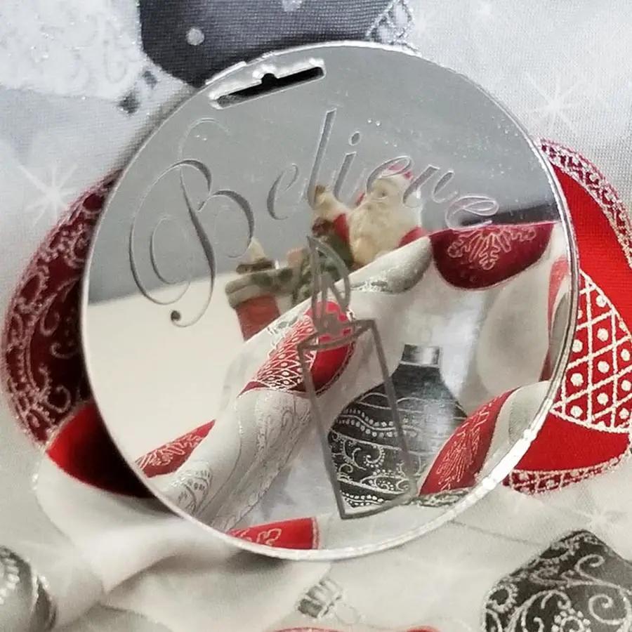 Quilter's Paradise Reflections Believe Mirrored Ornament - Sewingmachinesplus.com