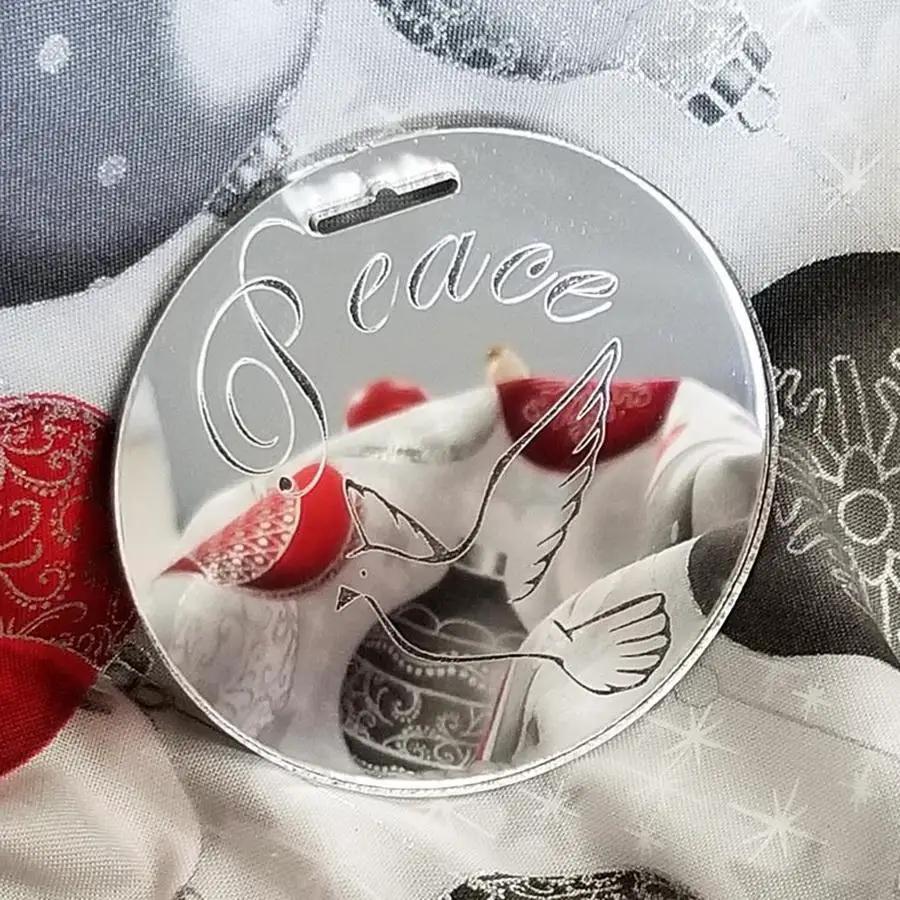 Quilter's Paradise Reflections Peace Mirrored Ornament - Sewingmachinesplus.com