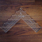 Handi Quilter Dual Edge Ruler, clear acrylic quilting ruler with scalloped edge and grid markings