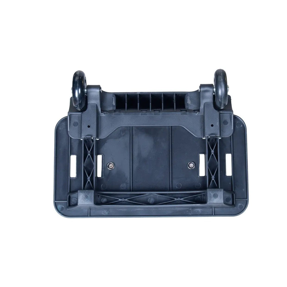 Tutto 17-inch EZ-Glide 2-Wheel trolley base in blue, underside view.