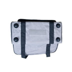 Tutto 17 EZ-Glide tote bag with gray fabric, black straps and wheels