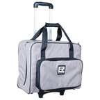 EZ-Glide 2-wheel trolley tote bag in gray with black handles and front zip pocket with EZ-Glide logo.