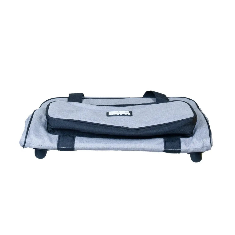 Tutto 17-inch EZ-Glide 2-wheel trolley bag, gray and black.