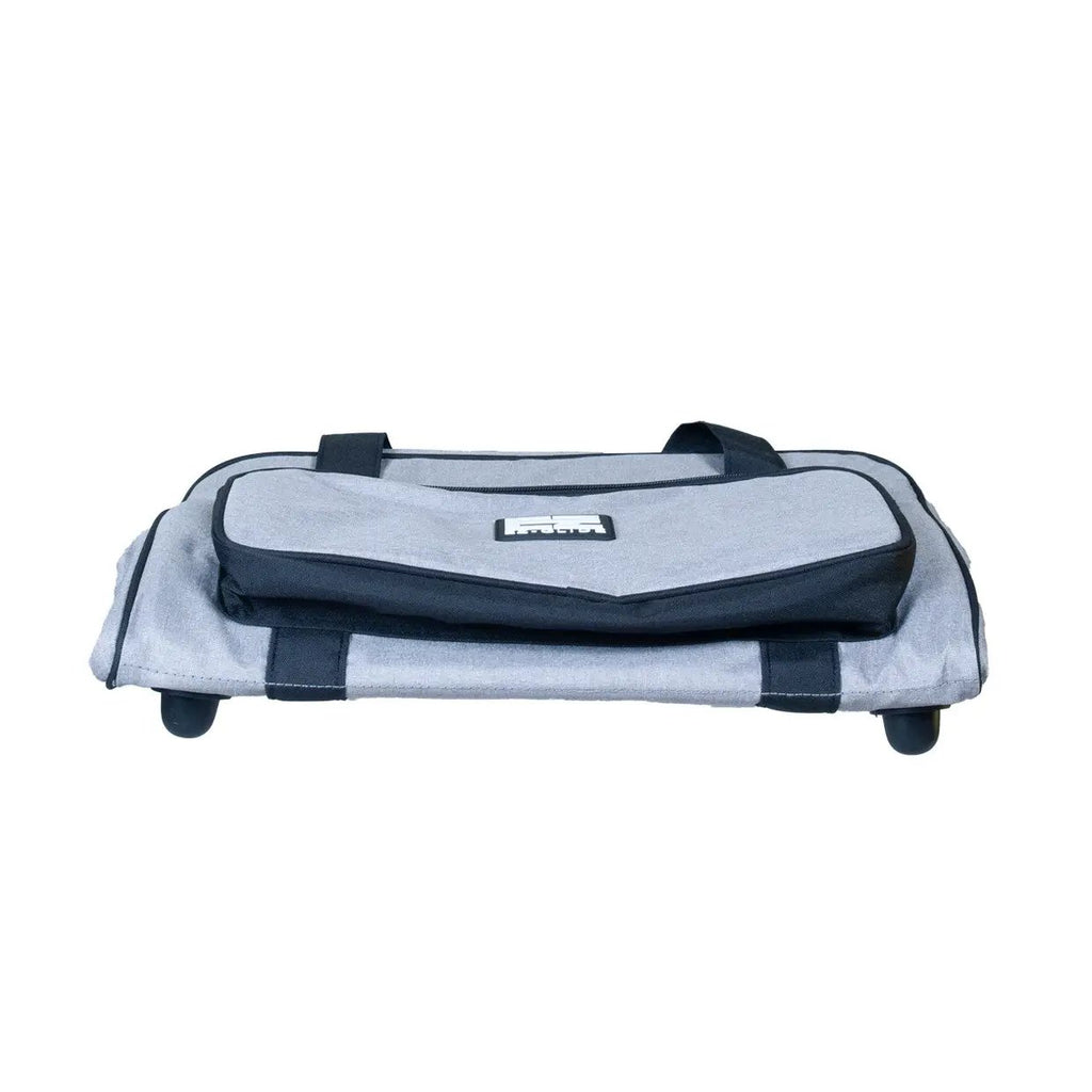 Tutto 17-inch EZ-Glide 2-wheel trolley bag, gray and black.
