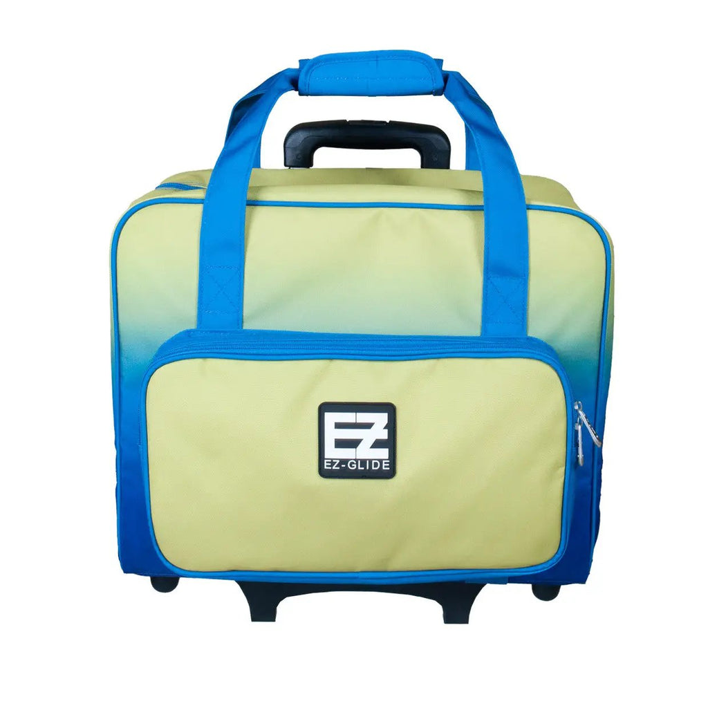 Tutto 17-inch EZ-Glide 2-wheeled trolley bag in blue-lime gradient with front zip pocket