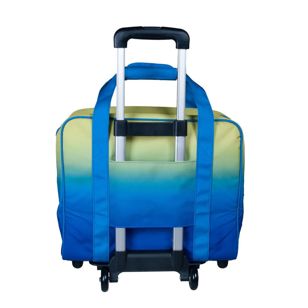 17-inch EZ-Glide 2-wheel trolley bag in blue and lime green gradient by Tutto
