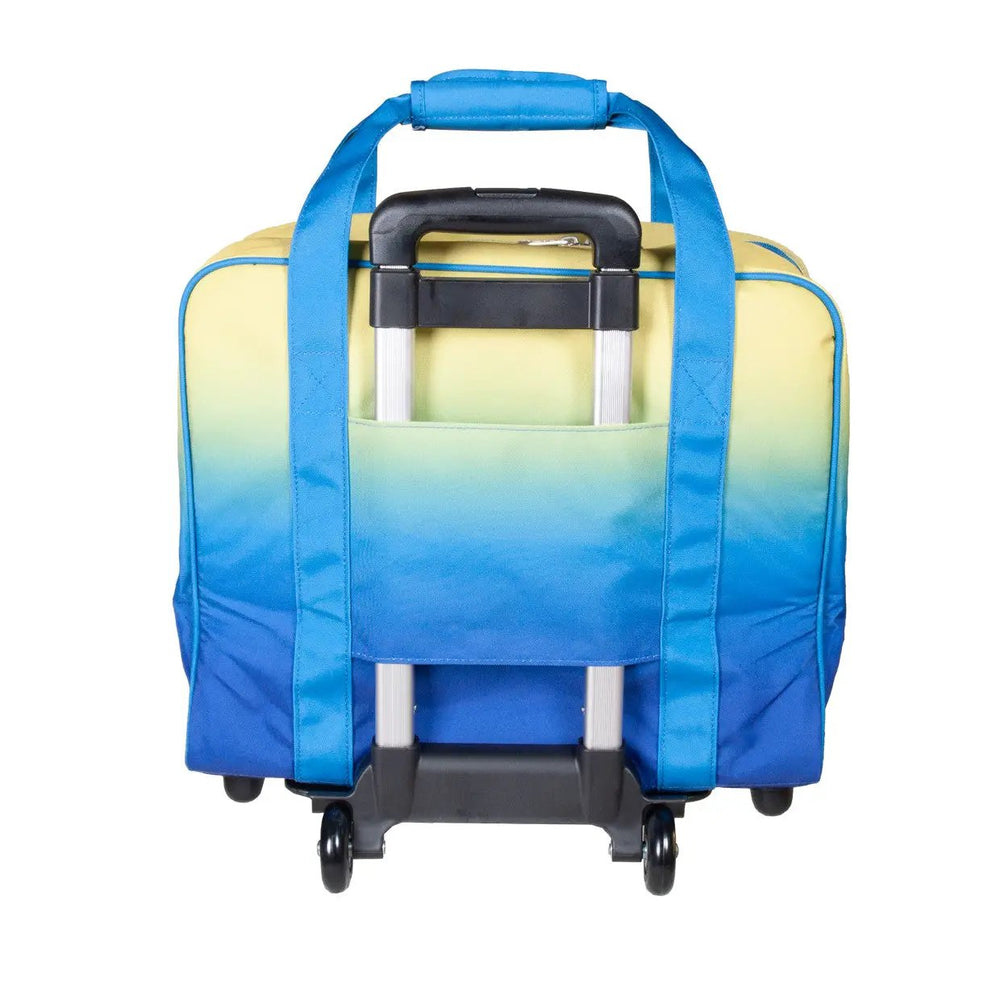 17" EZ-Glide 2-wheeled Tutto trolley bag in blue-lime gradient