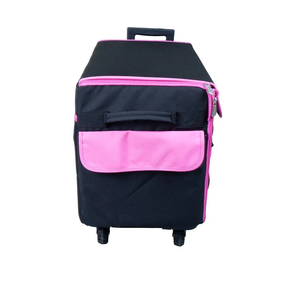 21-inch EZ-Glide Trolley sewing box bag by Tutto, black with pink accents