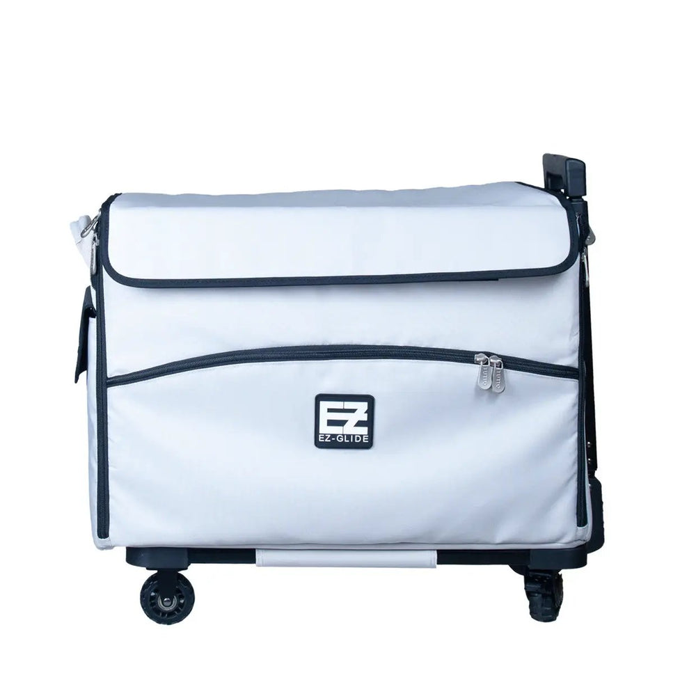 21-inch EZ-Glide Trolley machine bag by Tutto in gray/black with front zip pocket and wheels