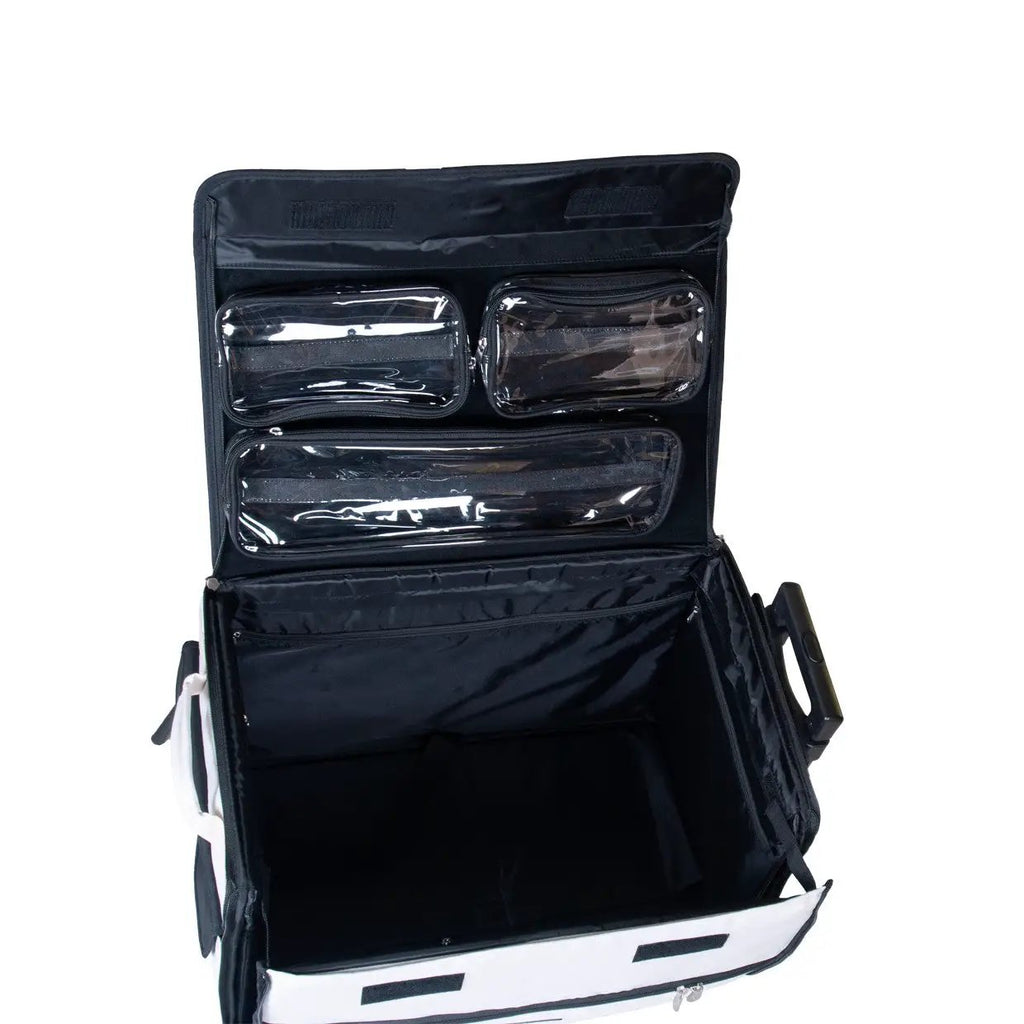 Tutto 21-inch EZ-Glide trolley machine bag in gray/black with clear plastic pockets