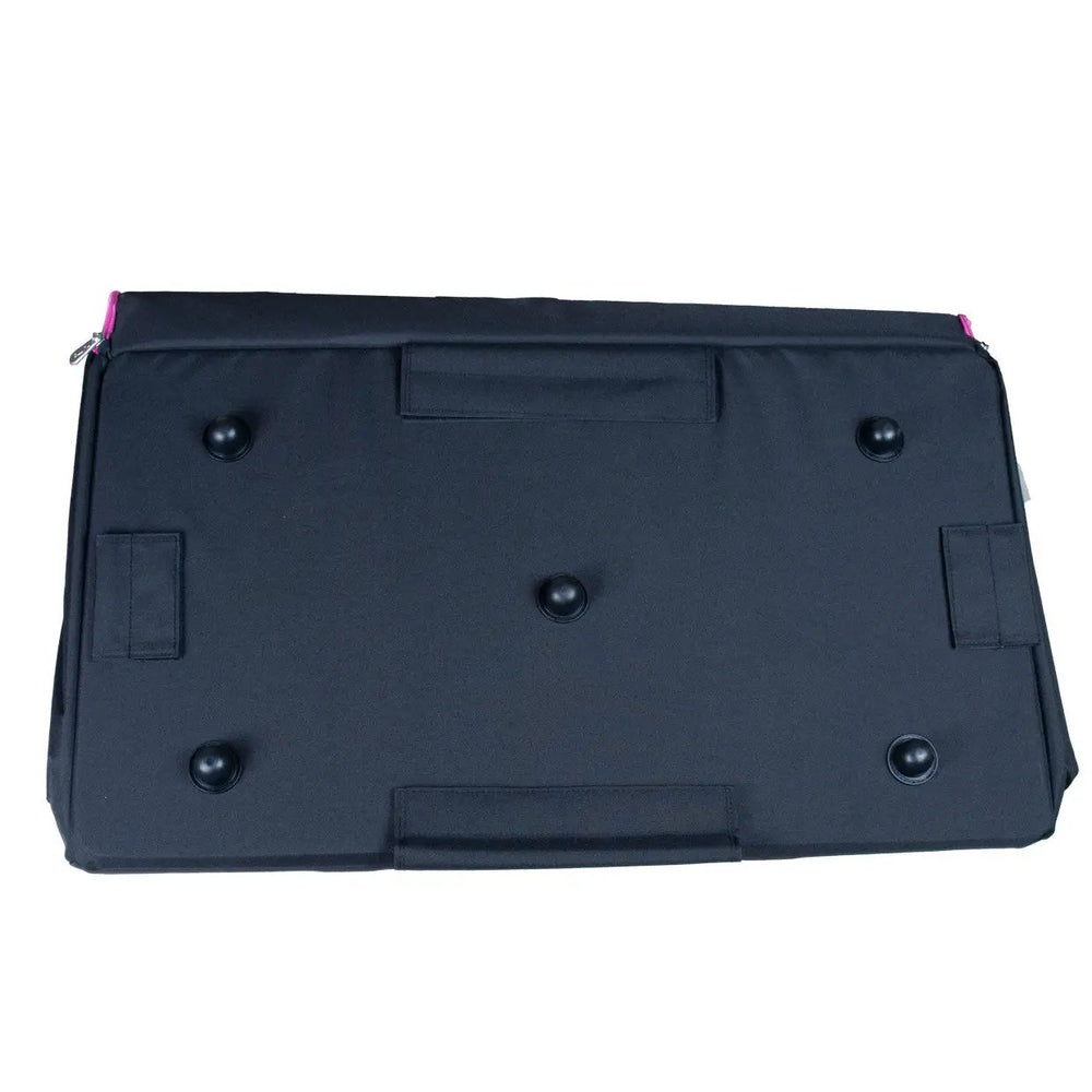 29in EZ-Glide Trolley machine bag in black with pink zipper accents by Tutto
