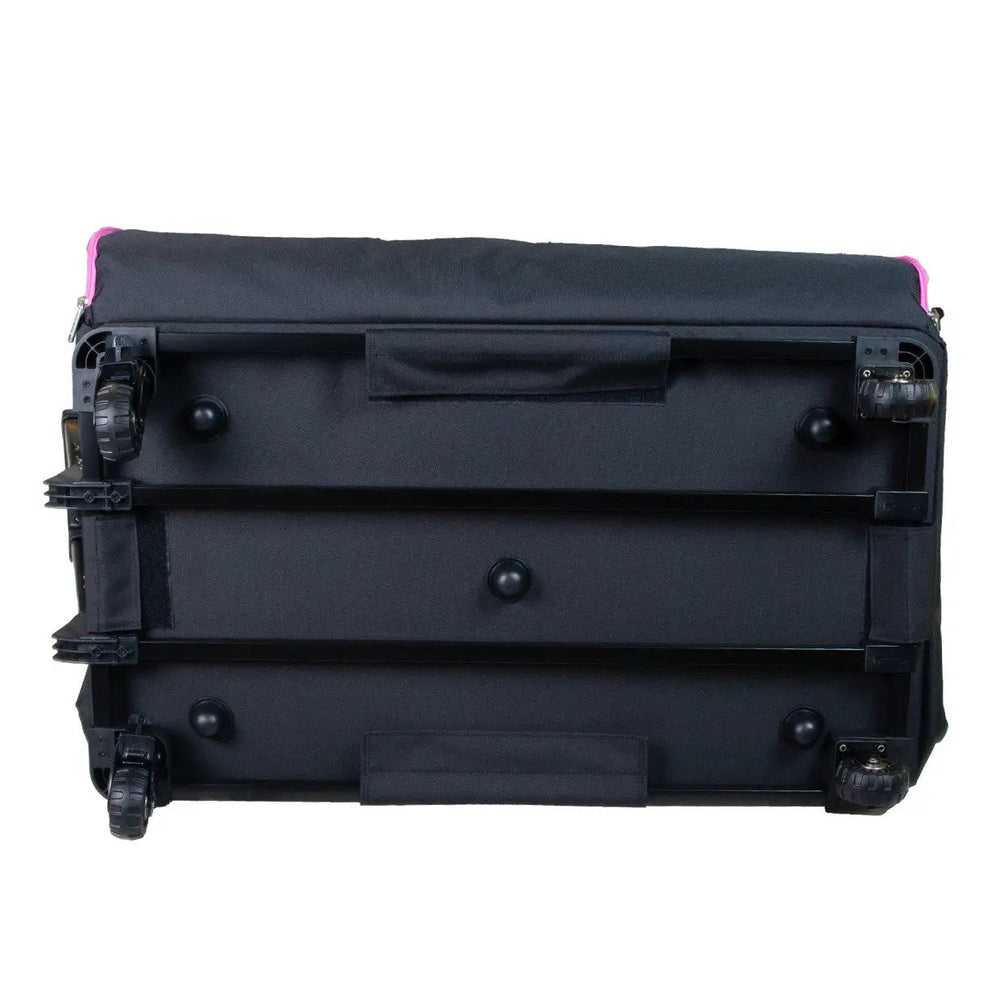 29" EZ-Glide Trolley by Tutto, black with pink trim, craft machine case