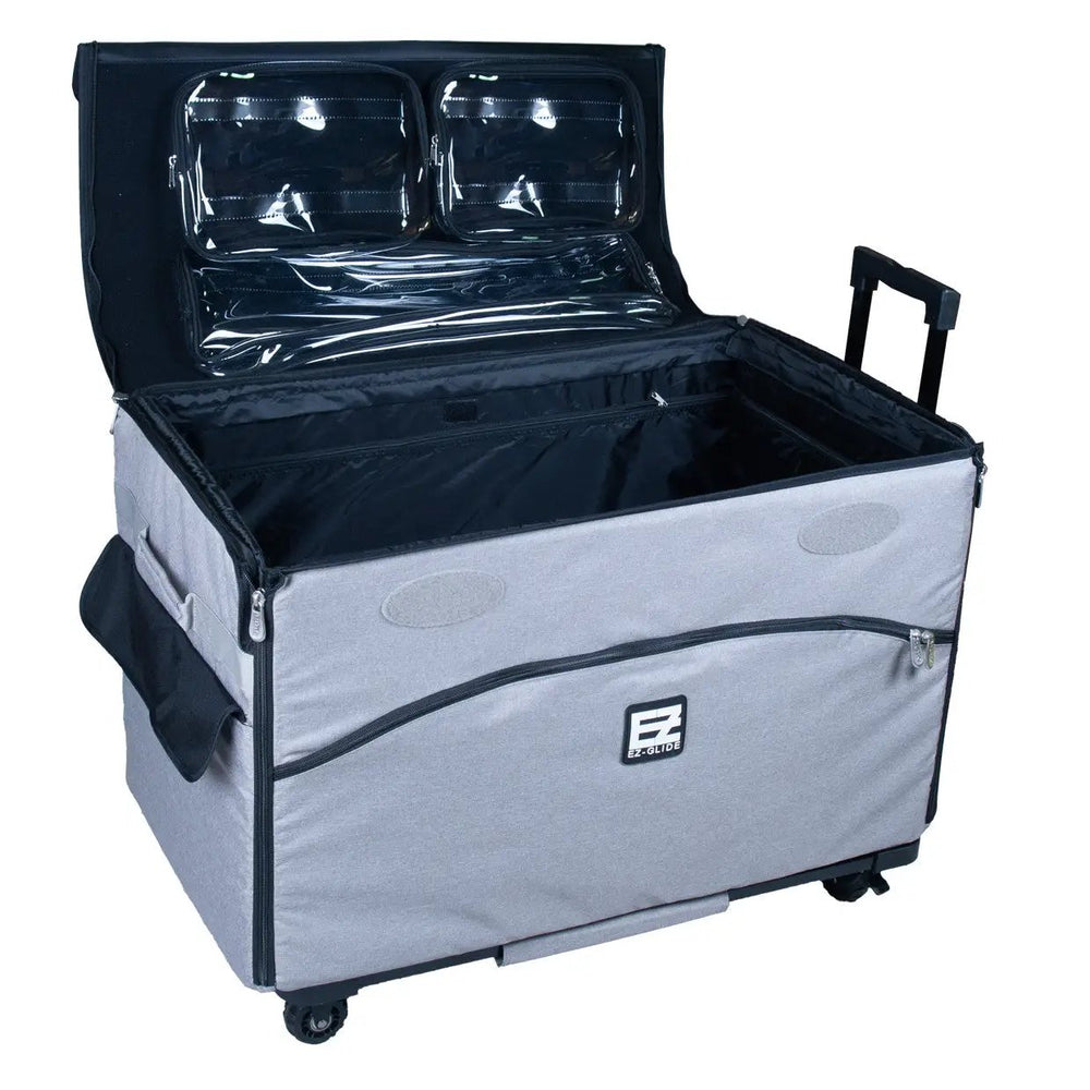 29-inch EZ-Glide Trolley by Tutto, gray/black machine bag with wheels and a large main compartment.