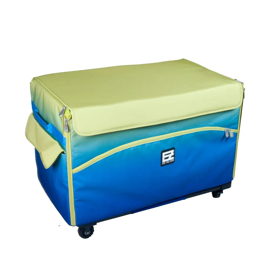 Tutto 29-inch EZ-Glide Trolley machine bag in blue and lime green with wheels