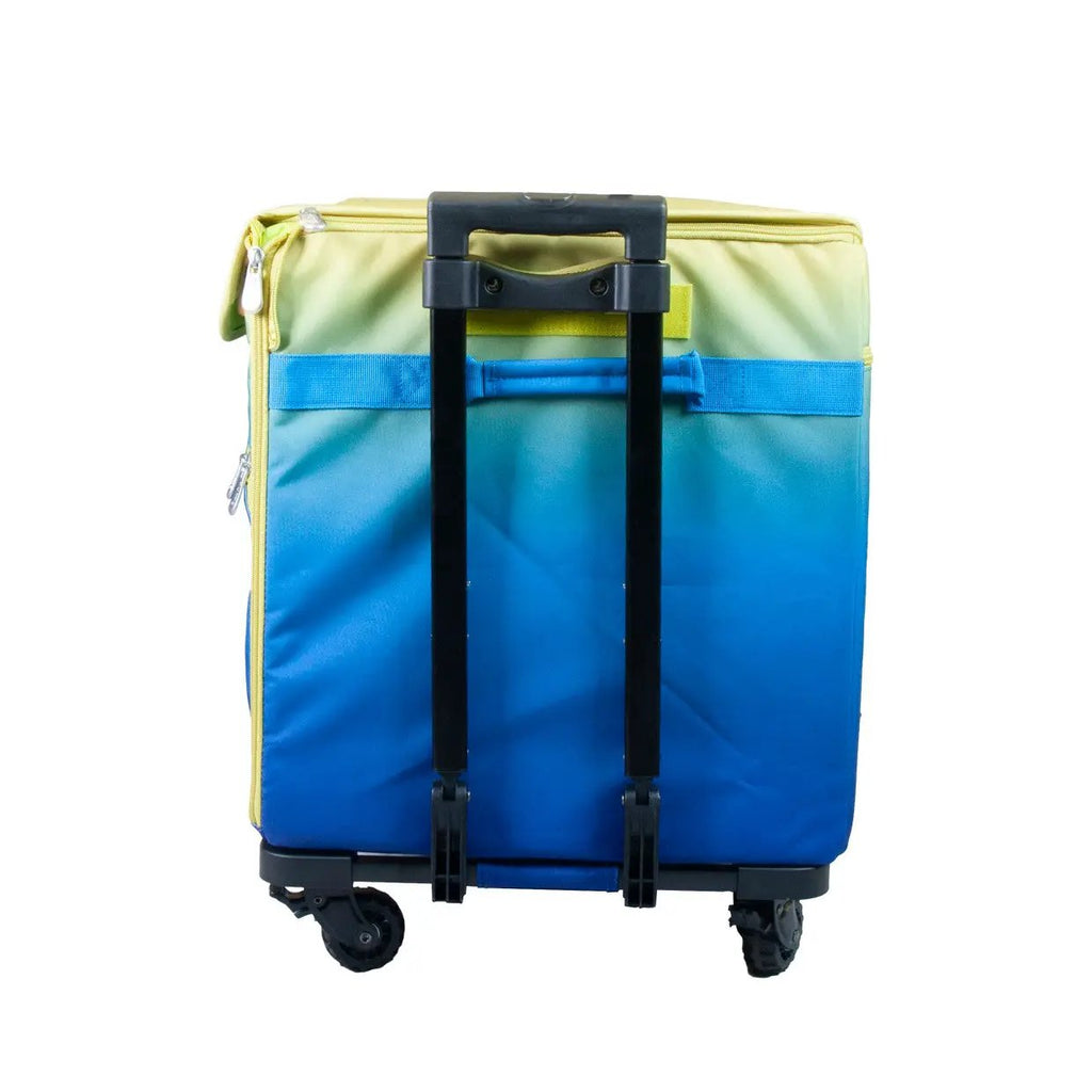 29-inch EZ-Glide trolley blue and lime green craft machine bag by Tutto