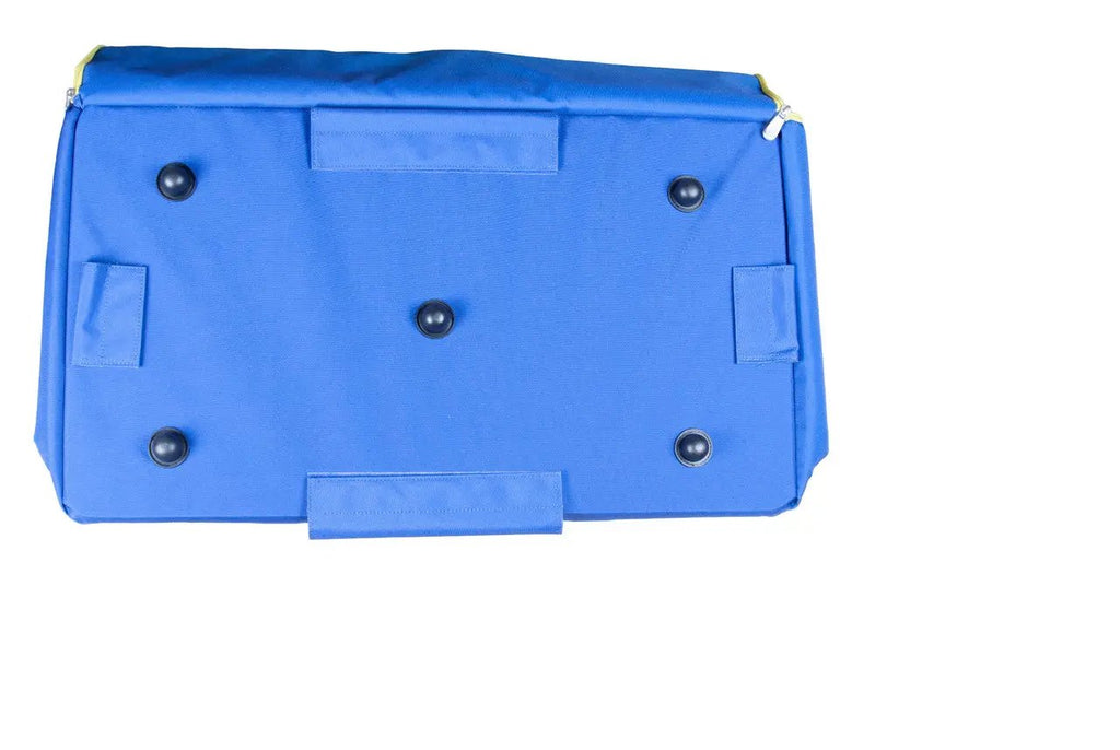 Tutto 29-inch EZ-Glide Trolley blue machine bag with lime-green accents