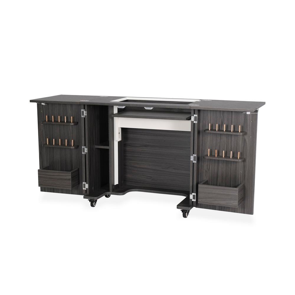 Kangaroo Sewing Furniture Bandicoot 2 Cabinet Studio Set with Kiwi Storage Cabinet and Arrow Hydraulic Chair - Grey B8207 - Sewingmachinesplus.com