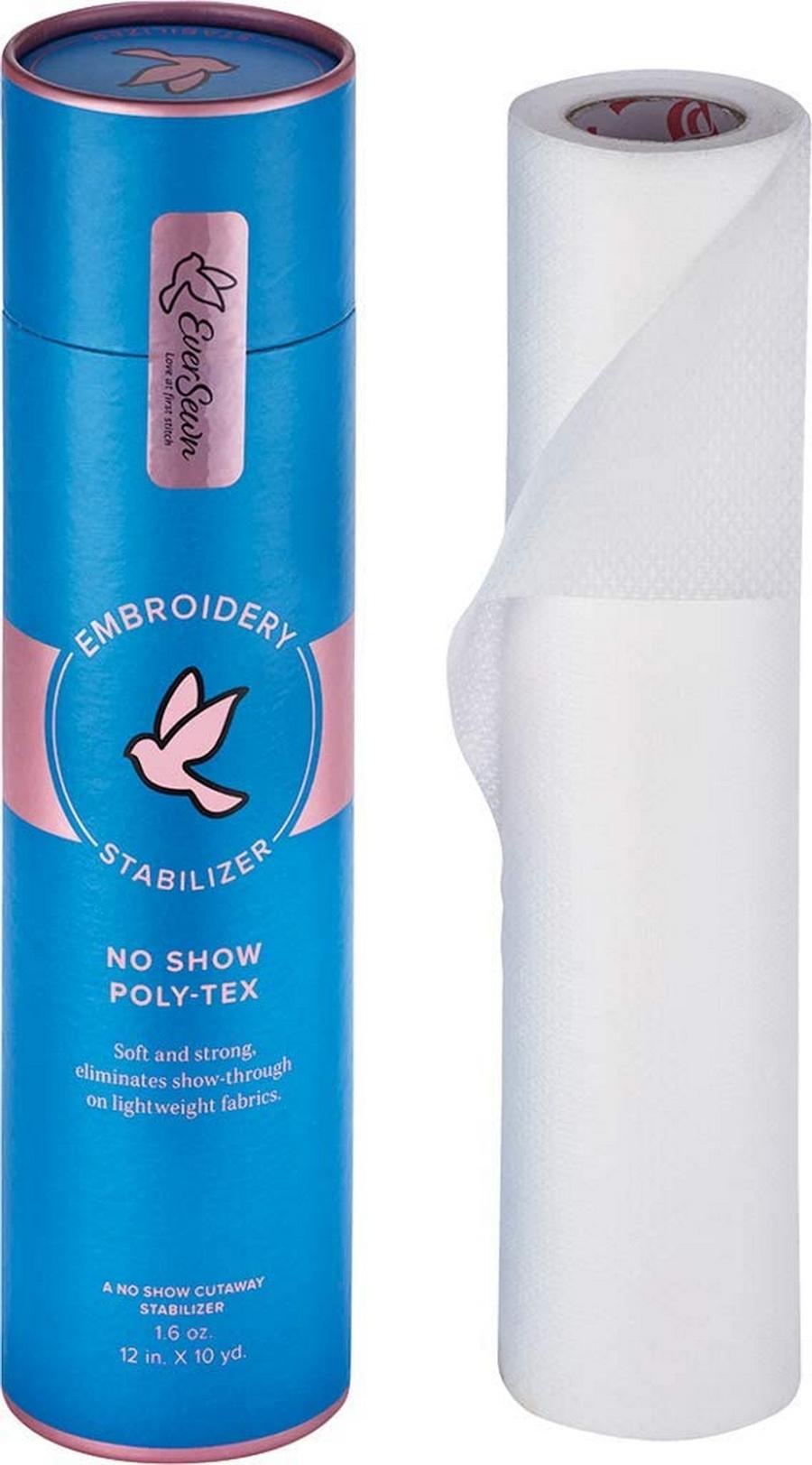 EverSewn Poly-Tex No Show Embroidery Stabilizer 12 in x 10 YD Roll ES-PTC12