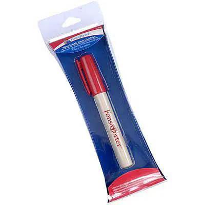 Water-soluble fabric glue pen by Fons & Porter Sewing; white body with red cap in blue packaging