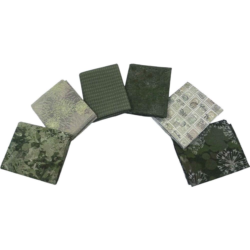 2025 Fabric Palooza Bundle #4 - GREEN 2 Fat Quarter Bundle 6 pc