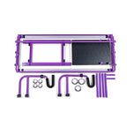 Handi Quilter FreeWay Quilt Frame, purple longarm quilting frame with rails and accessories