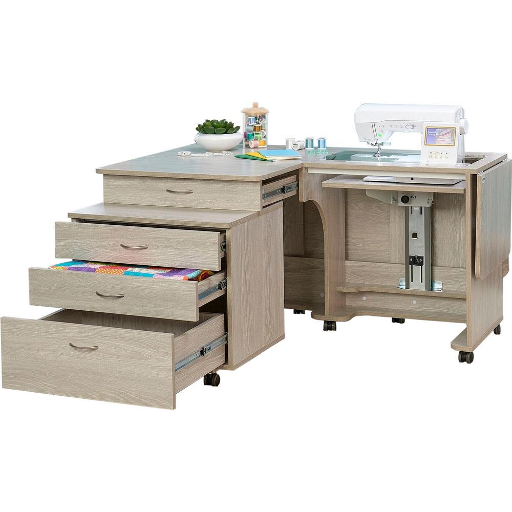 Koala Quilters Vision Cabinet With Caddie - Grey Oak Q-G001