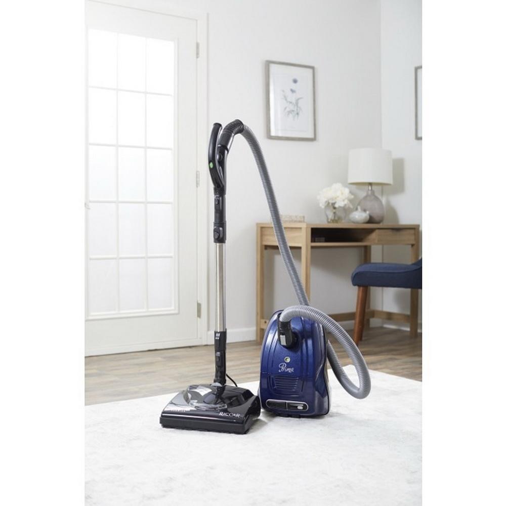Riccar Prima Canister Vacuum Navy Blue Metallic With Premium Tandem Air Power Nozzle With Charcoal Hepa Bags - Sewingmachinesplus.com