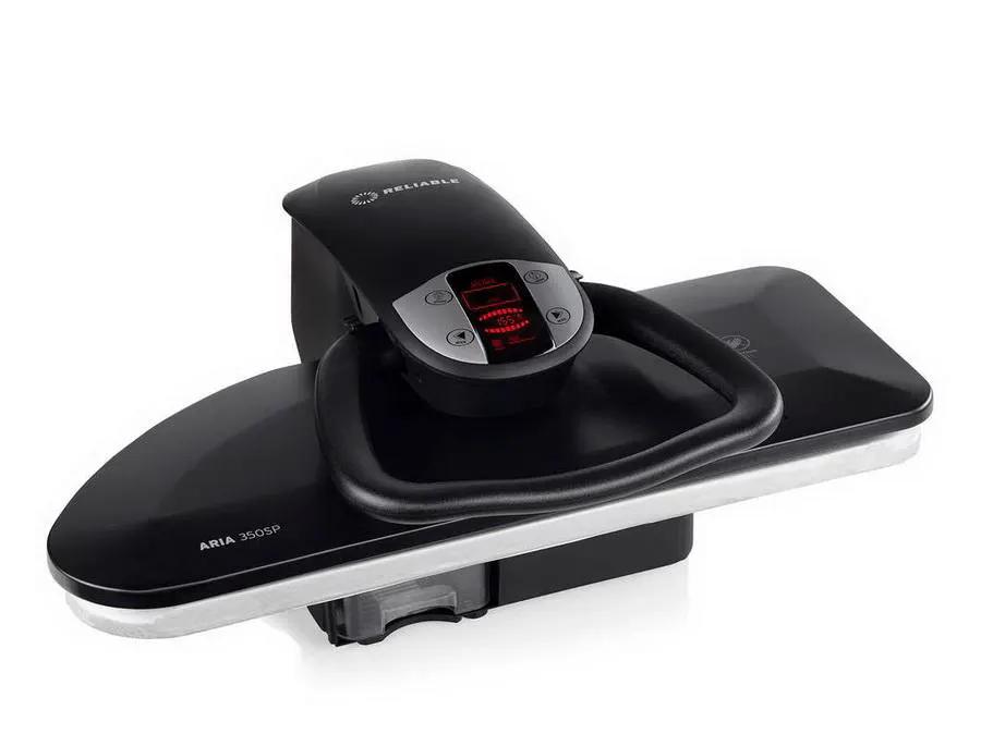Reliable ARIA 350SP steam press, black with digital control panel.