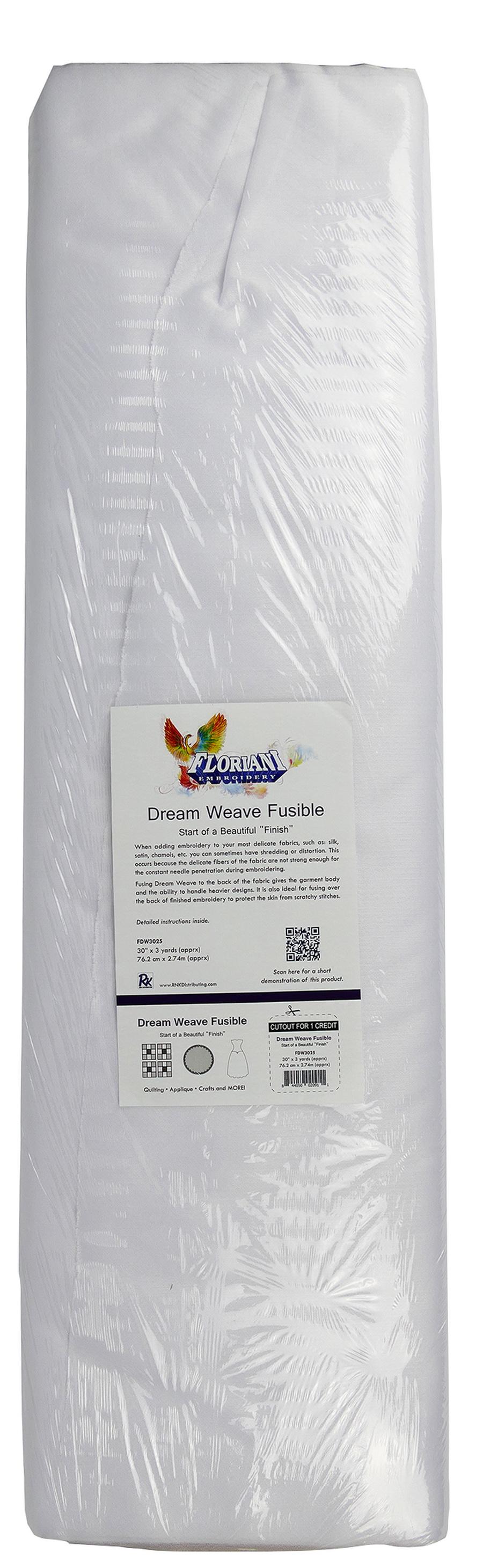 Floriani Dream Weave White (Fusible)  30in x  25yds