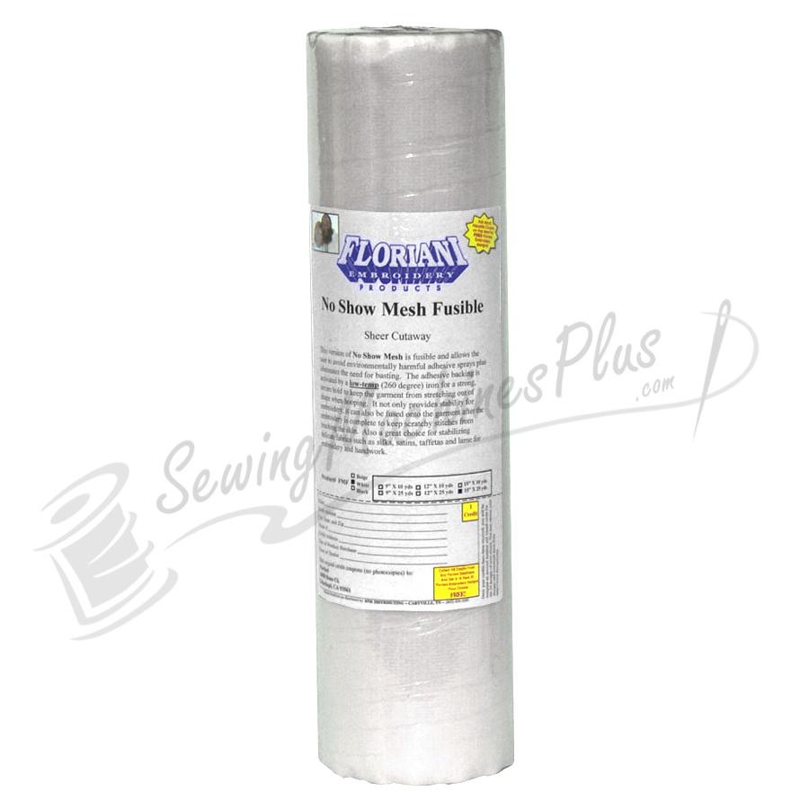 Floriani White No Show Mesh Fusible Stabilizer, 12 in x 10 yds
