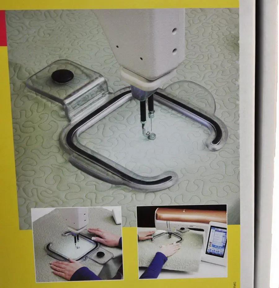 Free Motion Grip Works w/Stitch Regulator quilting tool by Creative Notions; metal ring frame setup
