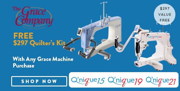 Grace Company Quilting Supplies Banner with offer details