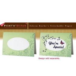Print n Stitch Note Cards - Green Oval Set by Designs in Machine Embroidery