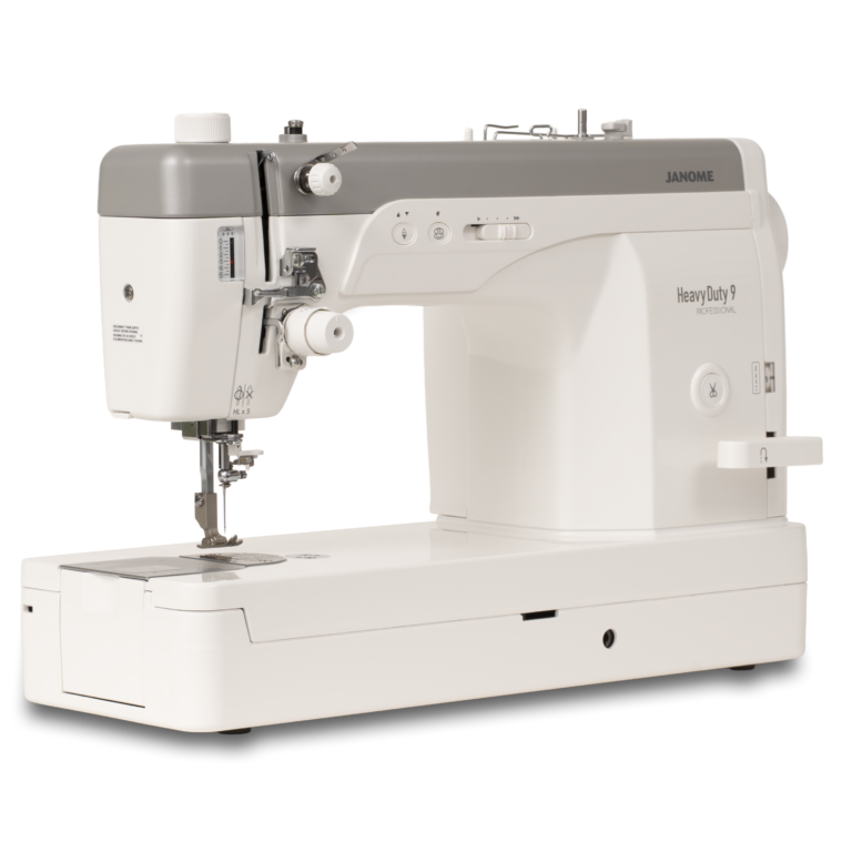 Janome HD9V3 Professional Heavy Duty Sewing & Quilting Machine, white with gray top