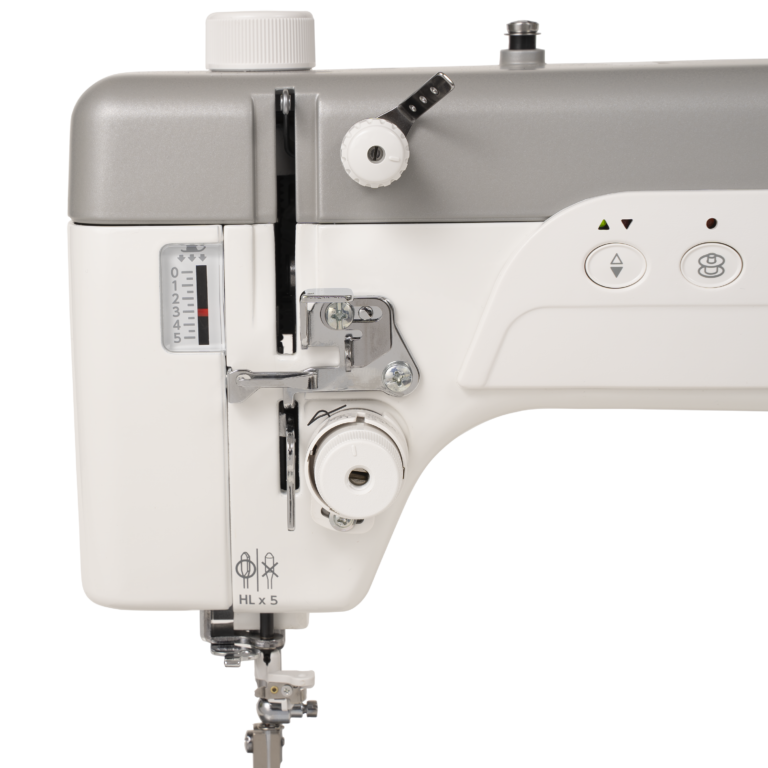Janome HD9V3 heavy-duty sewing and quilting machine, white with gray top.