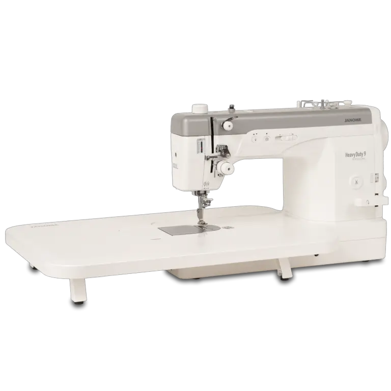 Janome HD9V3 heavy-duty sewing and quilting machine, white finish, mechanical model.
