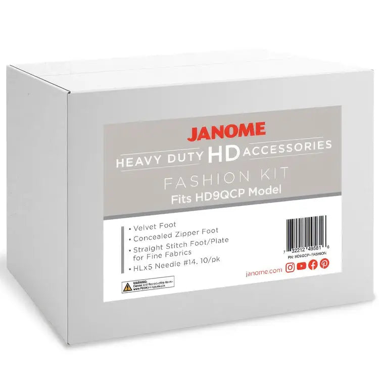 HD9QCP Fashion and Finishing Kit by Janome for sewing machine feet, heavy-duty accessories box