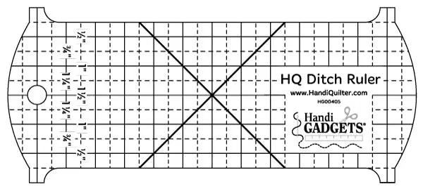 Handi Quilter Ditch Ruler quilting ruler with grid marks