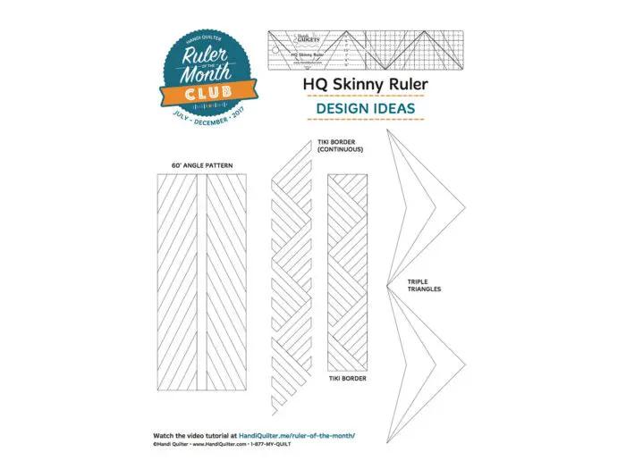 Handi Quilter Skinny Ruler quilting ruler by SewingMachinesPlus.com with design-idea diagrams