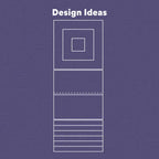 Handi Quilter Skinny Ruler, white-outline quilting ruler on purple design ideas background