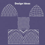 Handi Quilter Curved Crosshatch Set of 2 quilting rulers on purple background.