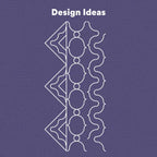 Handi Quilter Dual Edge Ruler for quilting, shown with dual-edge shapes on a purple background