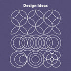 Handi Quilter Solid Circle Set of 5 Quilting Rulers; white circle patterns on purple background
