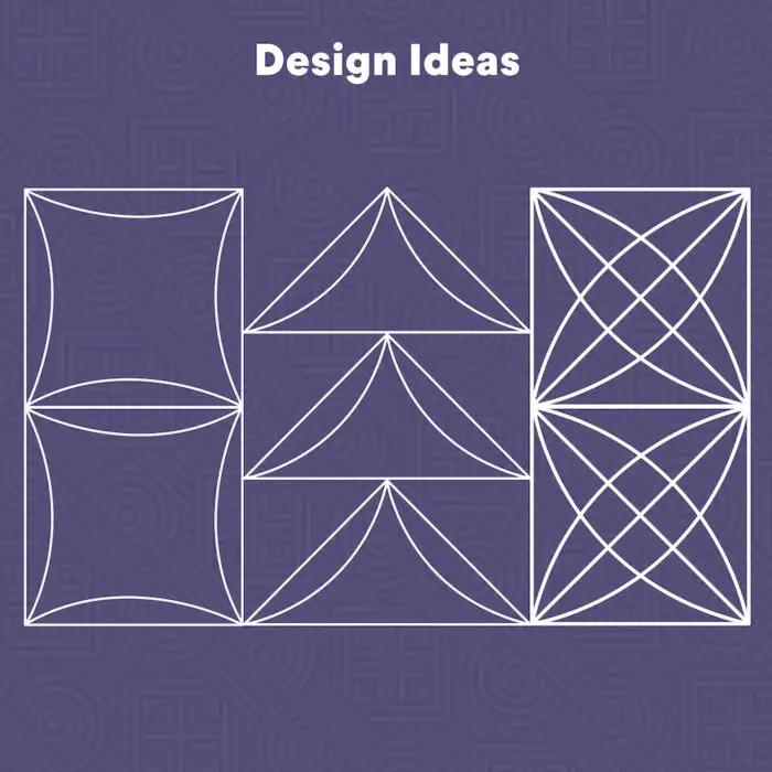Handi Quilter Curvy Set of 2 quilting rulers on purple background with curved design shapes.