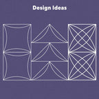 Handi Quilter Curvy Set of 2 quilting rulers on purple background with curved design shapes.